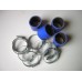 Silicone Hose 40mm Fitting Kit for Bike Carbs or Throttle Bodies BLUE
